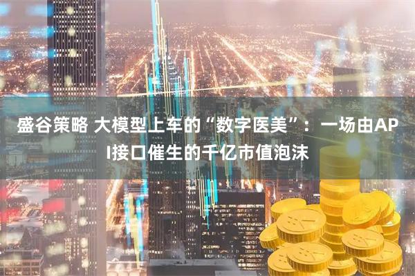 盛谷策略 大模型上车的“数字医美”：一场由API接口催生的千亿市值泡沫