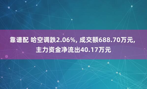 靠谱配 哈空调跌2.06%, 成交额688.70万元, 主力资金净流出40.17万元