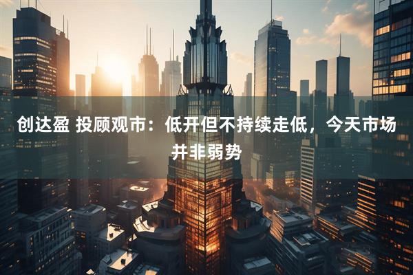 创达盈 投顾观市：低开但不持续走低，今天市场并非弱势