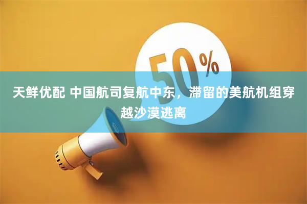 天鲜优配 中国航司复航中东，滞留的美航机组穿越沙漠逃离