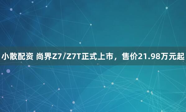 小散配资 尚界Z7/Z7T正式上市，售价21.98万元起
