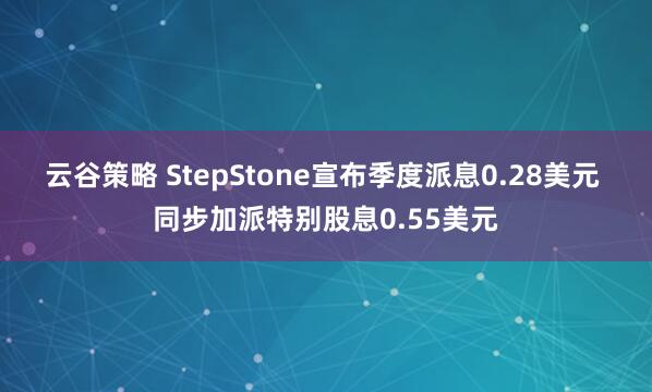 云谷策略 StepStone宣布季度派息0.28美元 同步加派特别股息0.55美元