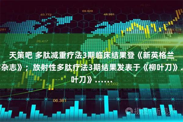 天策吧 多肽减重疗法3期临床结果登《新英格兰医学杂志》；放射性多肽疗法3期结果发表于《柳叶刀》……